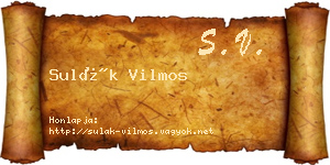 Sulák Vilmos névjegykártya